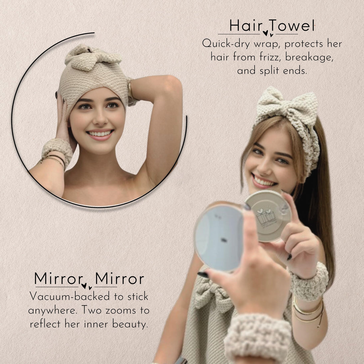 Happy Lolli Power Shower precision magnifying mirrors assist precise makeup checks