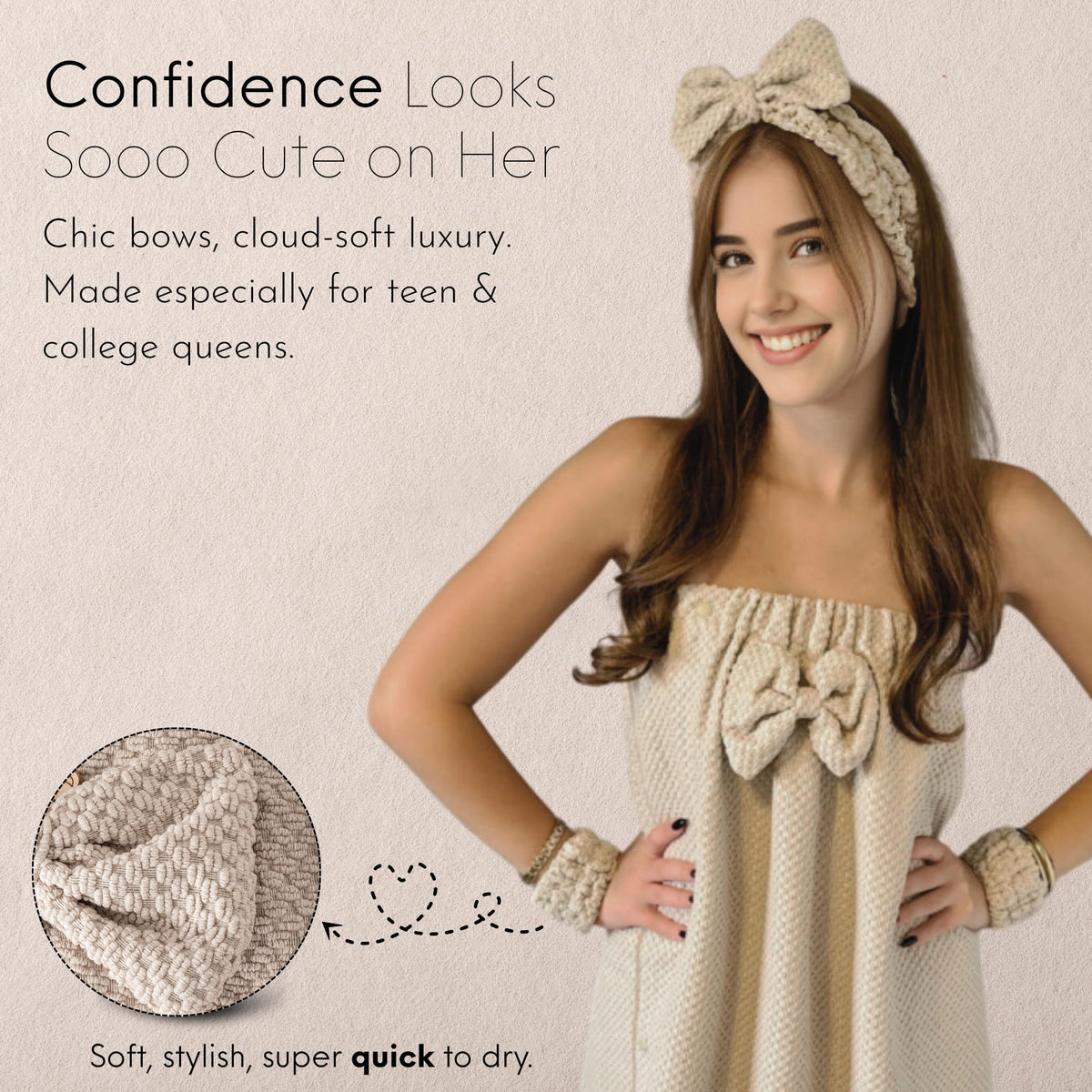 Happy Lolli Power Shower towel headband absorbs sweat and protects styles