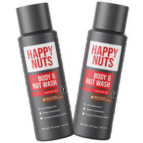 HAPPY NUTS Big Wood bottle pour highlights a refreshing cleanse with sandalwood aroma.