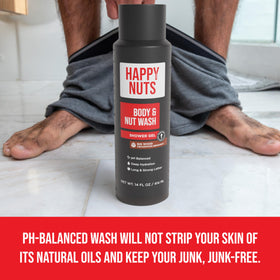 HAPPY NUTS Big Wood label closeup emphasizes coconut water and aloe ingredients.
