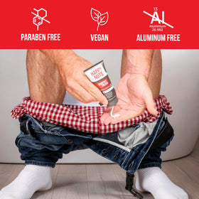 The label emphasizes cruelty-free, vegan, gluten-free, and dermatologist-tested credentials.