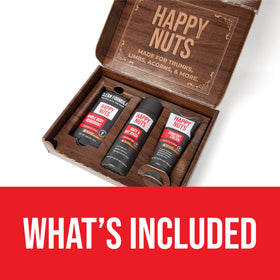 Happy Nuts Moisturizing Body Wash offers refreshing, masculine scent in the shower.