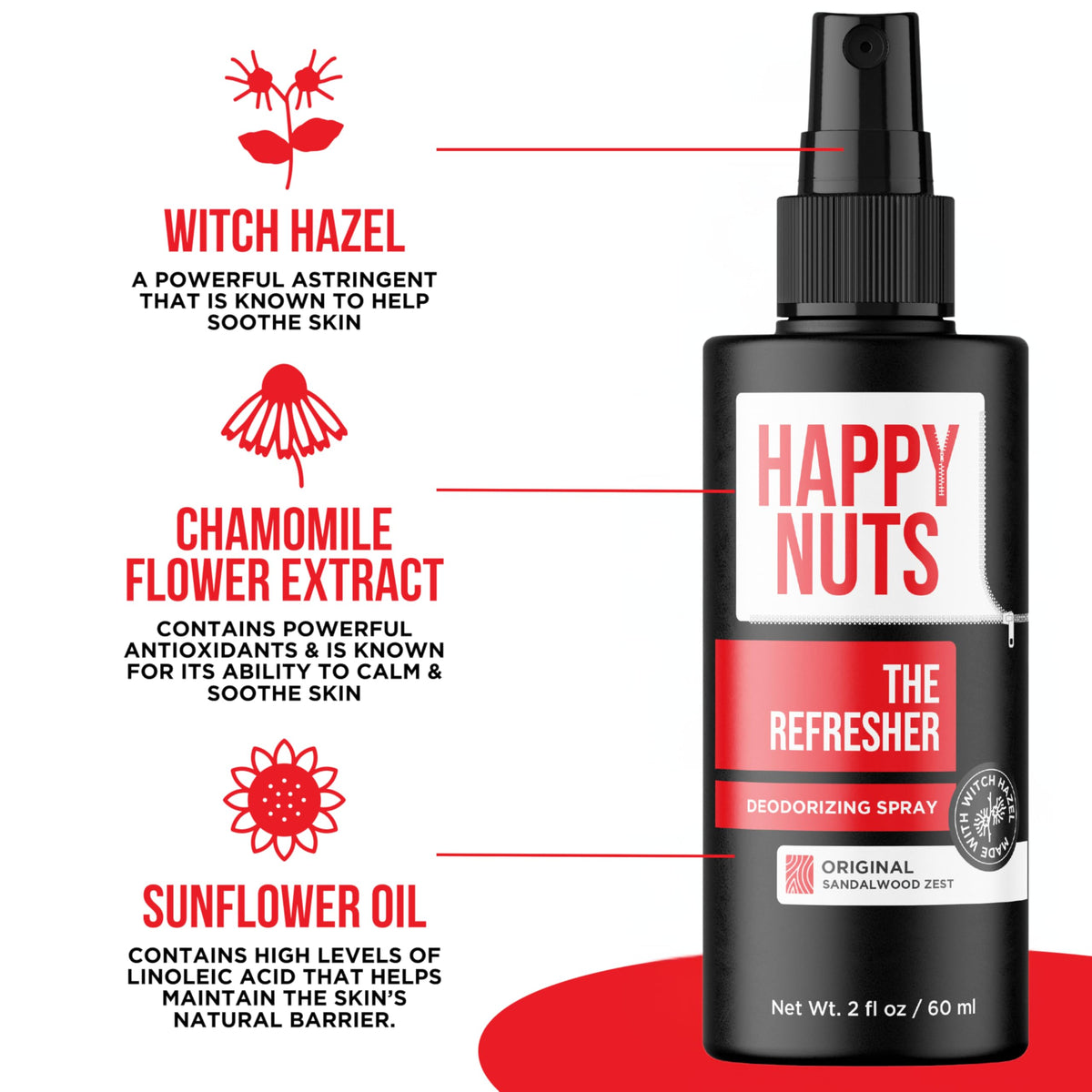 Happy Nuts Refresher travel size bottle for gym and trips