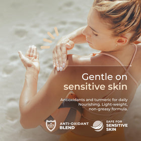 Happy Ocean reef-safe zinc oxide label emphasizes non-toxic, ocean-friendly protection.