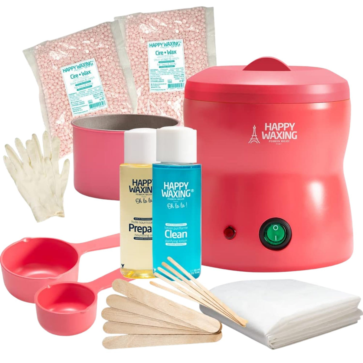 Happy Waxing premium kit with automatic heater for safe at-home waxing.
