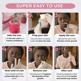Happy Waxing one-pull removal demonstrates easy, efficient waxing without strips