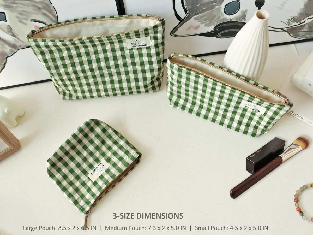 HAPPYHEIDI makeup bag set 3 medium with divider for organized skincare