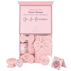 HAPPY LOLLI Power Shower Gift Set body towel for a soft, spa-like post-shower dry.