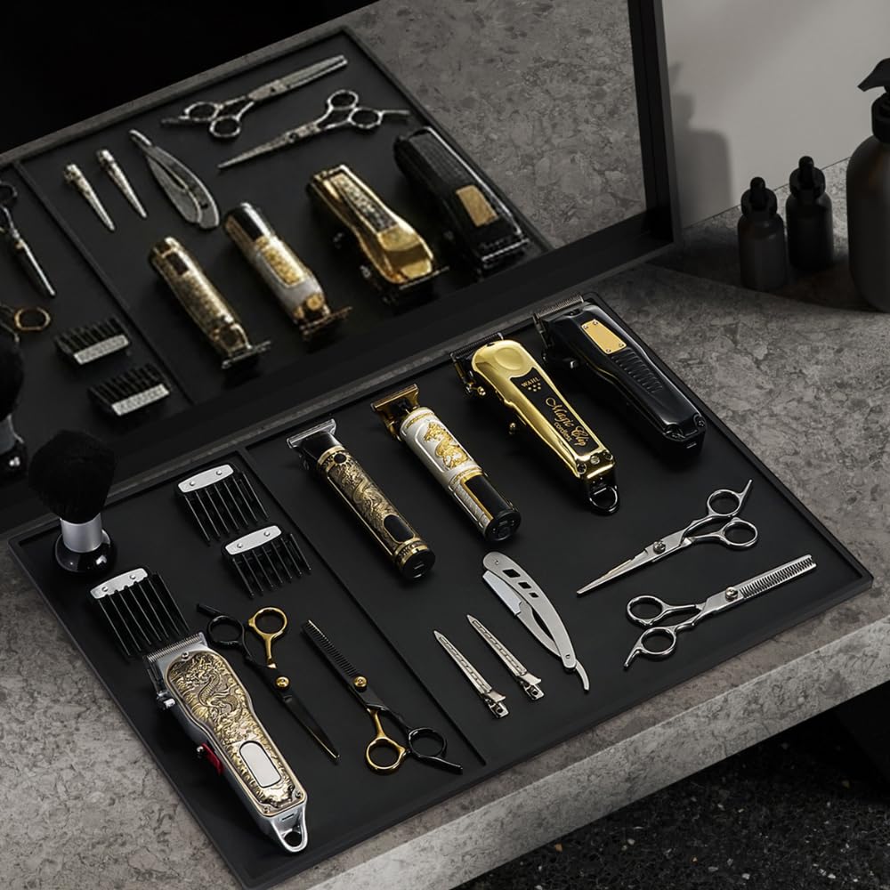 HAPPYPOSH barber mat easy-care surface saves time between clients.