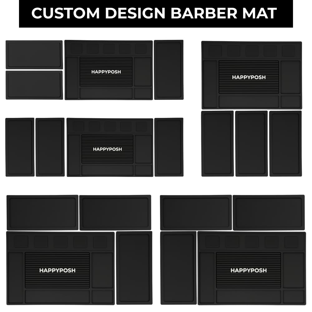 HAPPYPOSH barber tool mat acts as a clippers tray during busy shifts