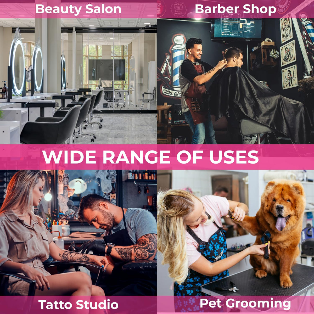 HAPPYPOSH Professional-grade mat supports clippers, brushes, blades and more.