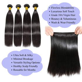 Happy Skio straight bundles 26 inch dramatic length with glossy finish