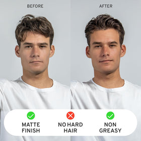 Hardworking Gentlemen GRIT finished look delivers non-greasy shine and flexible hold.