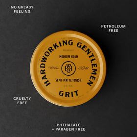 Hardworking Gentlemen GRIT compact 3 oz bottle for travel grooming.