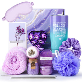 Harkta birthday gift box inside with premium spa items for her