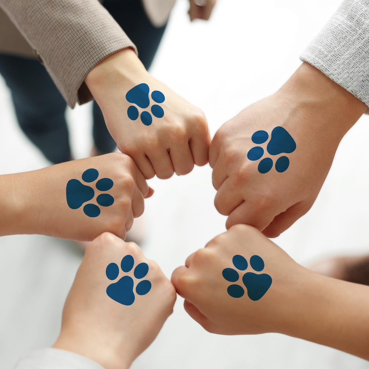 Harloon animal-themed event blue paw print tattoos for parties