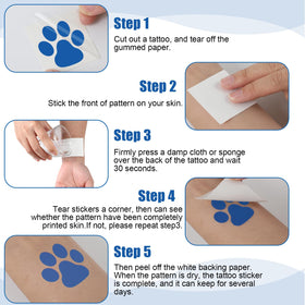 Harloon paw print stickers blue for cheer patrol and events
