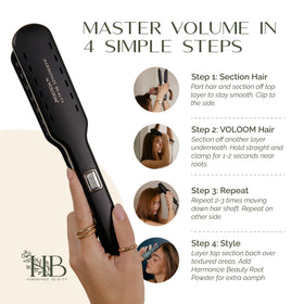 Harmonize Beauty VOLOOM sleek design complements modern styling routines.