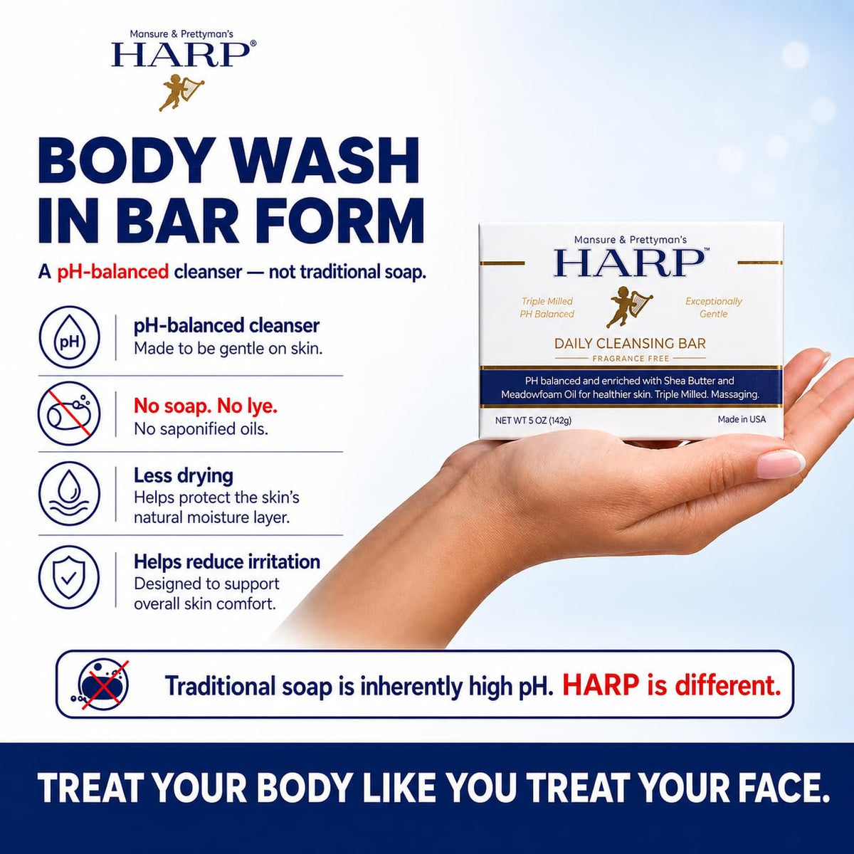 HARP fragrance-free daily use on sensitive skin lifestyle image.