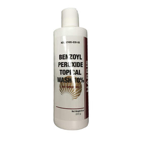 Jitonrad Harris Pharma 10% benzoyl peroxide wash bottle for oil-prone skin freshness.