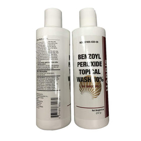 Harris Pharma benzoyl peroxide wash pack showing two bottles for ongoing care.