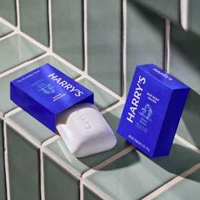 Harry's Bar Soap Stone Scent packaging close-up showing cruelty-free formulation