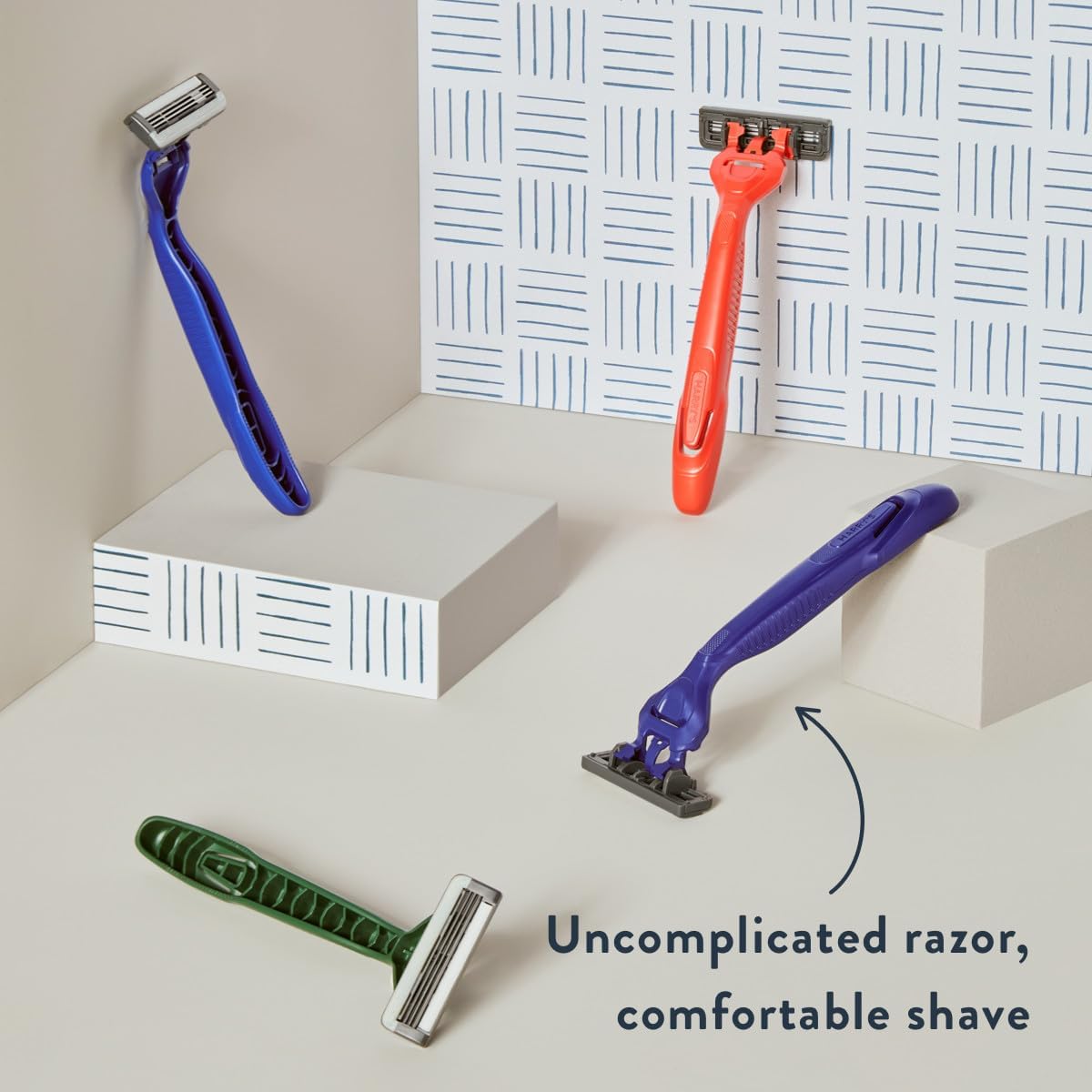 Harry's razor with lubricating strip close-up indicating smooth glide