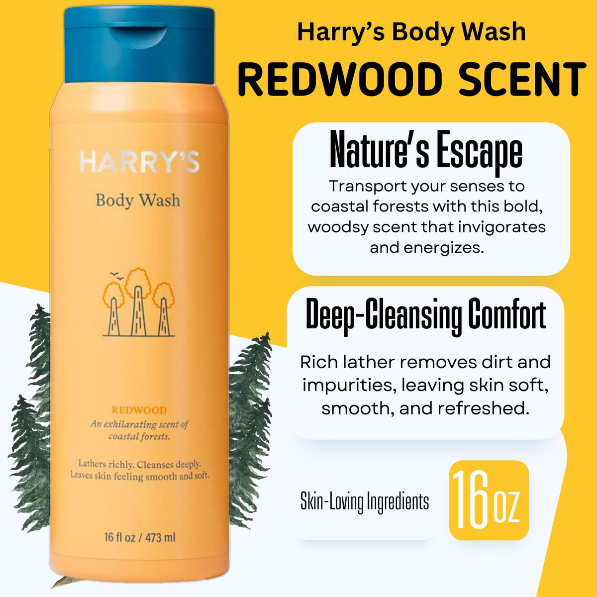 Harry's Fig bottle features creamy lather for smooth, hydrated skin