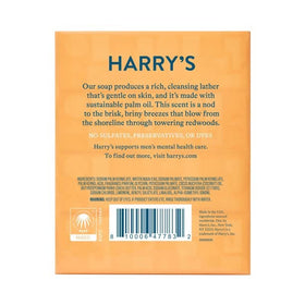 Harry's Redwood bar soap image highlights masculine fragrance for the shower.