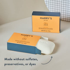 Harry's Redwood bar soap after rinse leaves skin feeling refreshed.