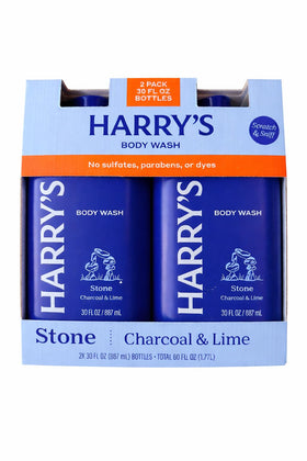 Harry's Stone body wash 2-pack bottles for a simple daily cleanse.