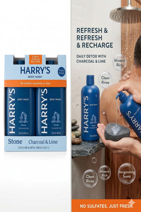 Harry's Stone body wash rich lather close-up with velvety foam.