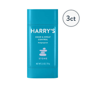 Harry's Stone Scent 3-pack side view highlighting easy-glide design for sensitive skin