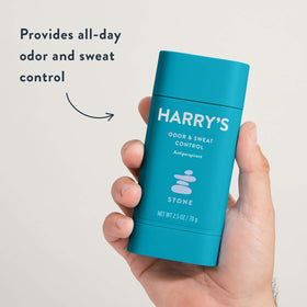 Harry's Stone Scent clear-stick formula front view non-sticky feel