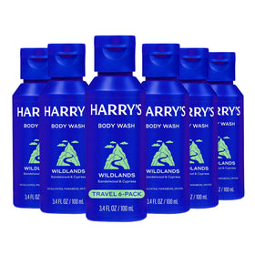 Harry's Wildlands travel-sized body wash bottle for on-the-go cleansing