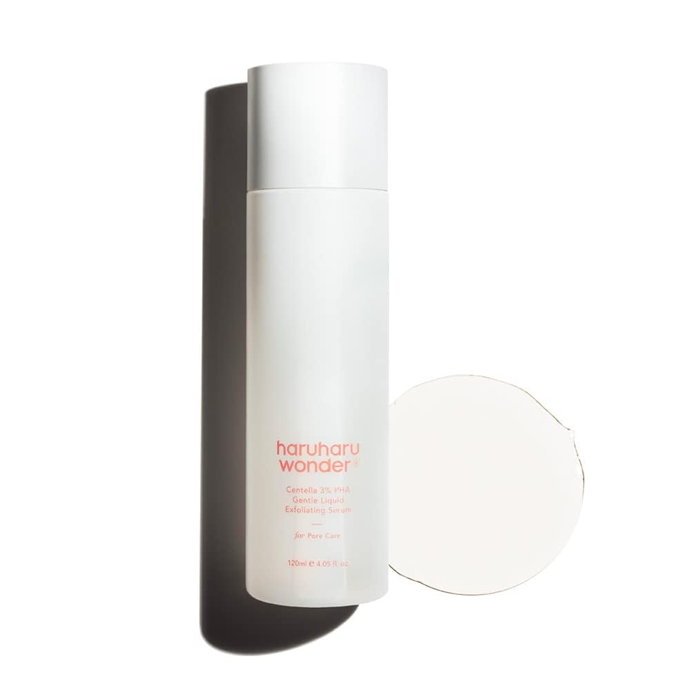 HARUHARU Wonder Centella 3% PHA serum bottle showing gentle exfoliation focus for sensitive skin.