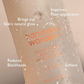 Pump close-up of HARUHARU Wonder serum for easy daily application.