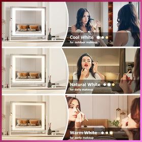 Hasipu vanity mirror with 10x magnification attachment for precise detail