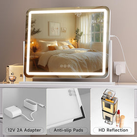 Hasipu vanity mirror includes detachable 10x magnifier for detail work