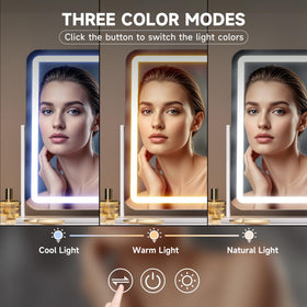 Hasipu vanity mirror with three color modes for versatile lighting