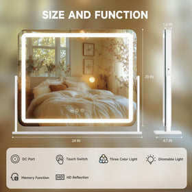 Hasipu vanity mirror rotated 360 degrees for flexible viewing angles
