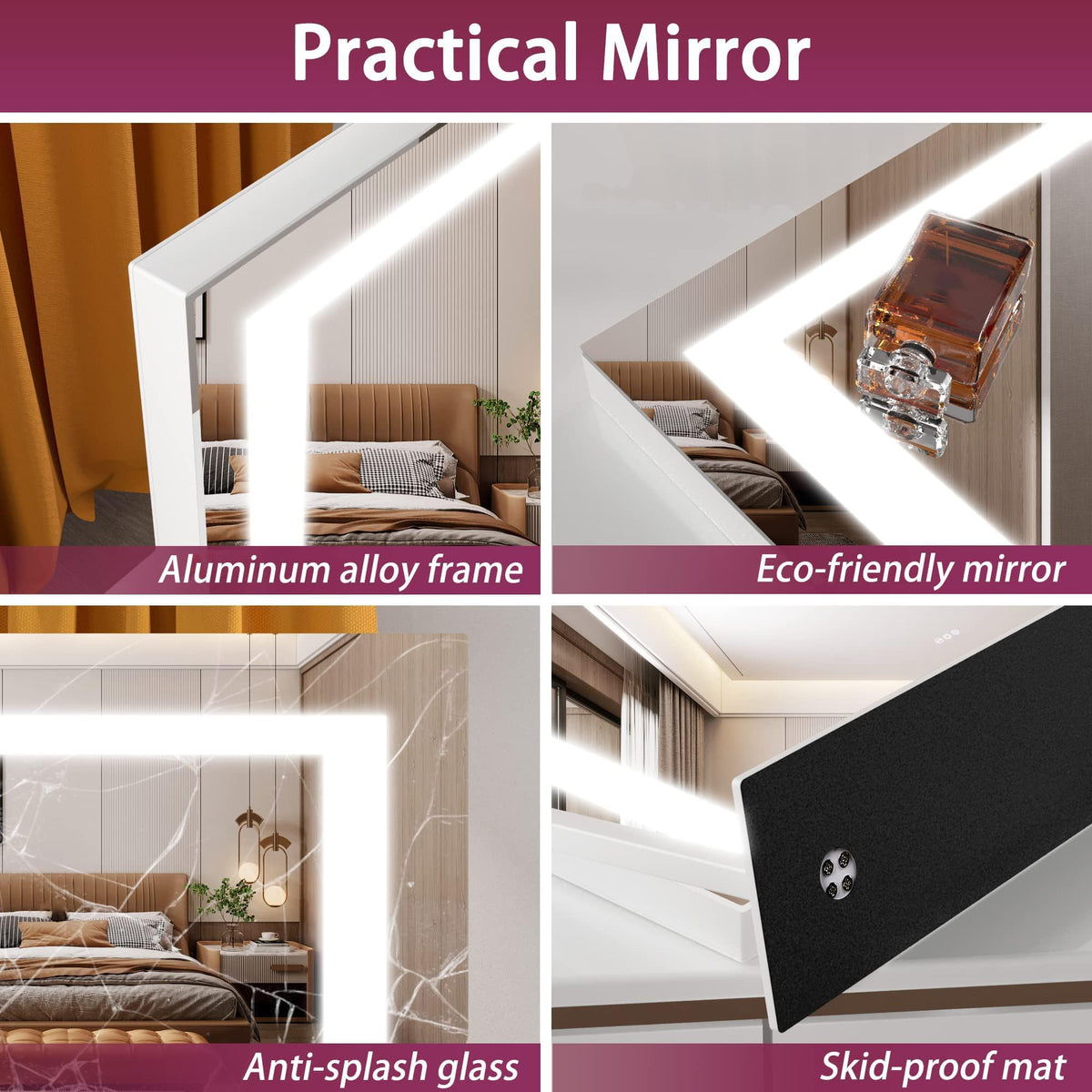 Hasipu vanity mirror desktop base for easy placement on a desk