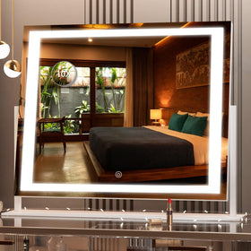 Hasipu vanity mirror with LED lights for bright, even makeup lighting