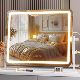 Hasipu vanity mirror lights on for precise makeup application