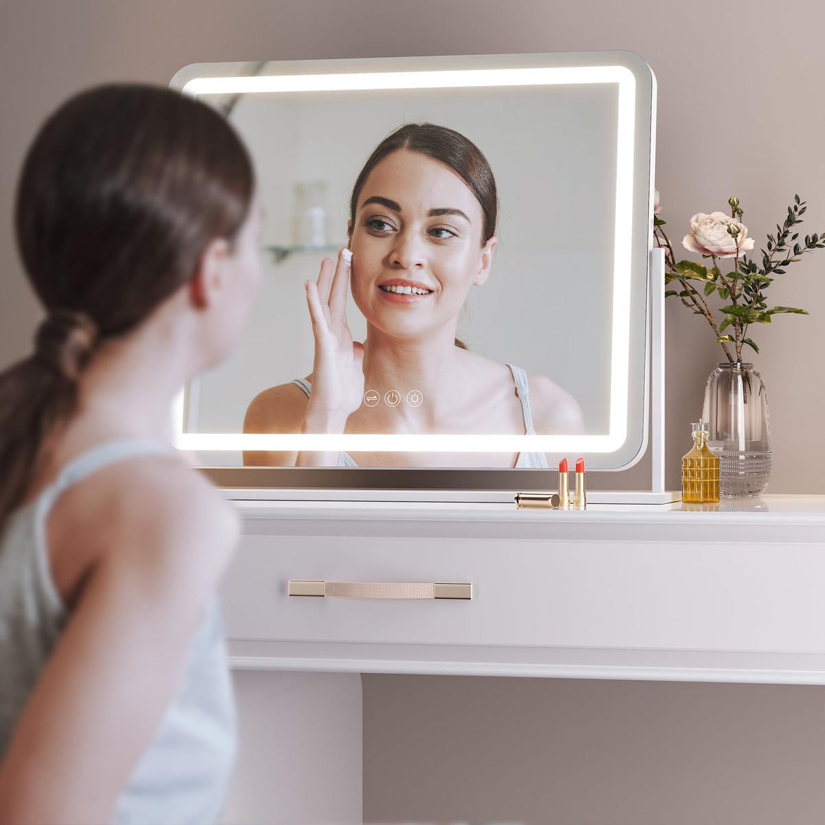 Hasipu vanity mirror memory function recalls preferred brightness