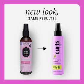 HASK 5-in-1 Leave-In spray in action provides detangling and smoother styling.