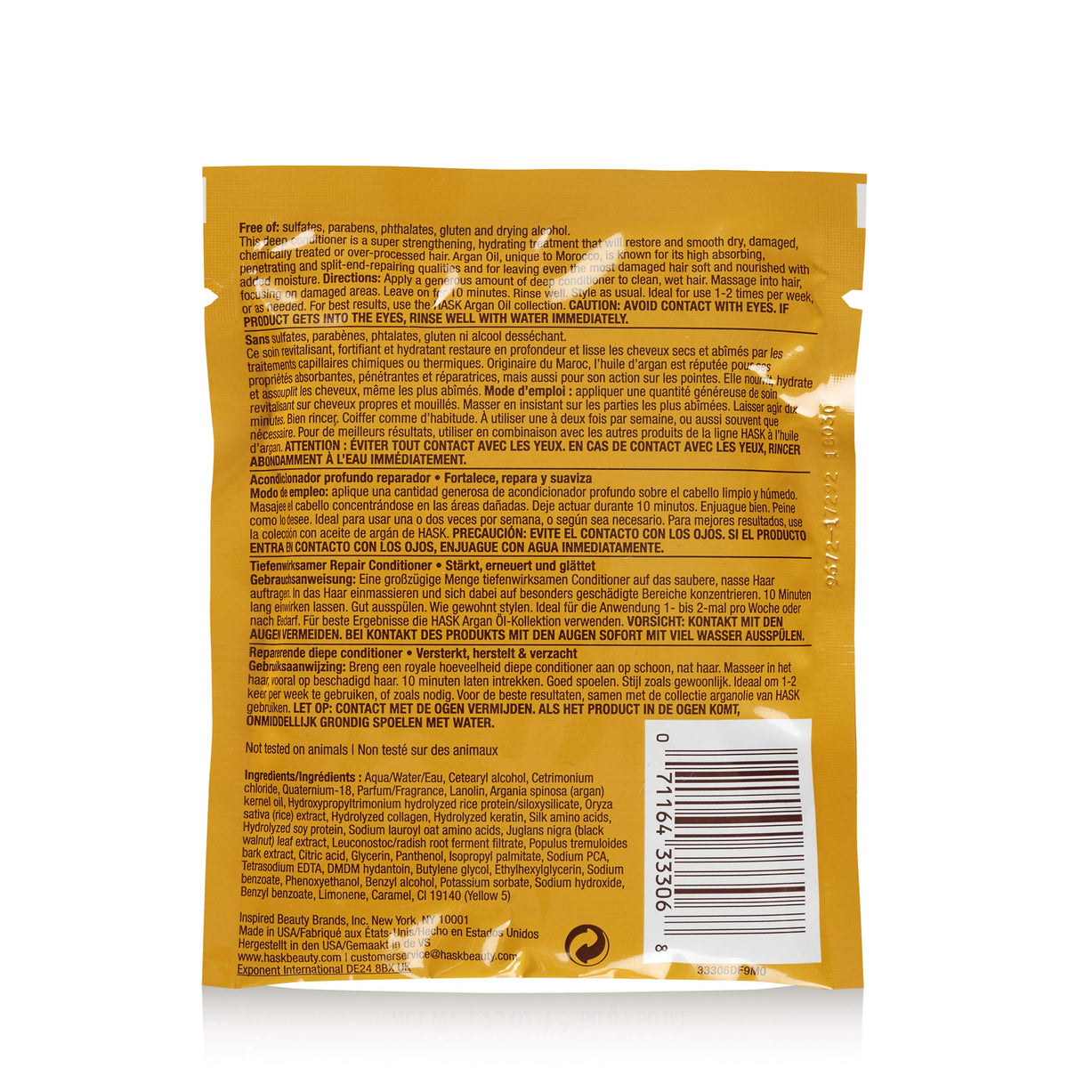 HASK Argan Repairing Deep Conditioner nourishing damaged hair