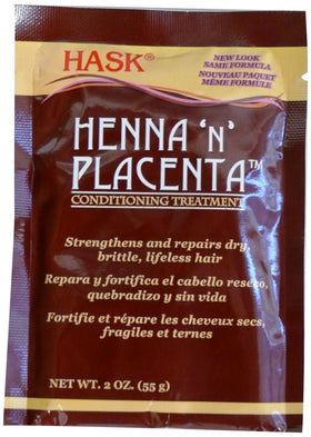 HASK Henna & Placenta conditioning treatment pack of 12 bottles for daily hair nourishment