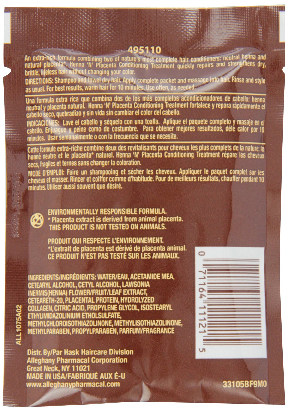 HASK Henna & Placenta 2 oz bottle highlights easy conditioning routine for healthy shine