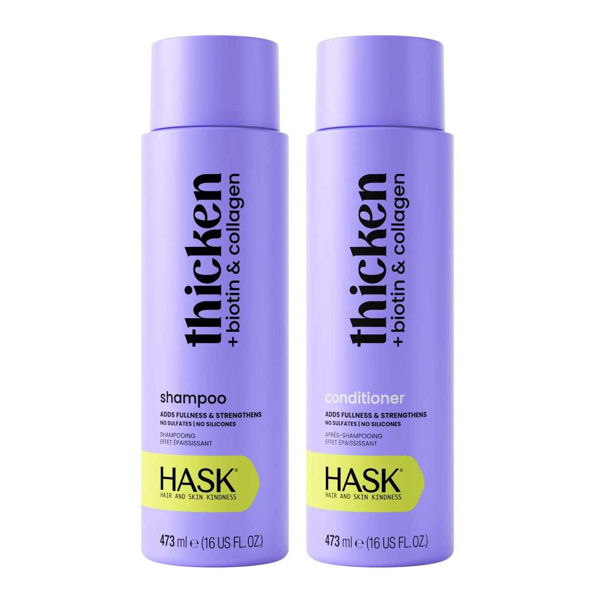 HASK shampoo bottle in hand shows color-safe care for vibrant hair.